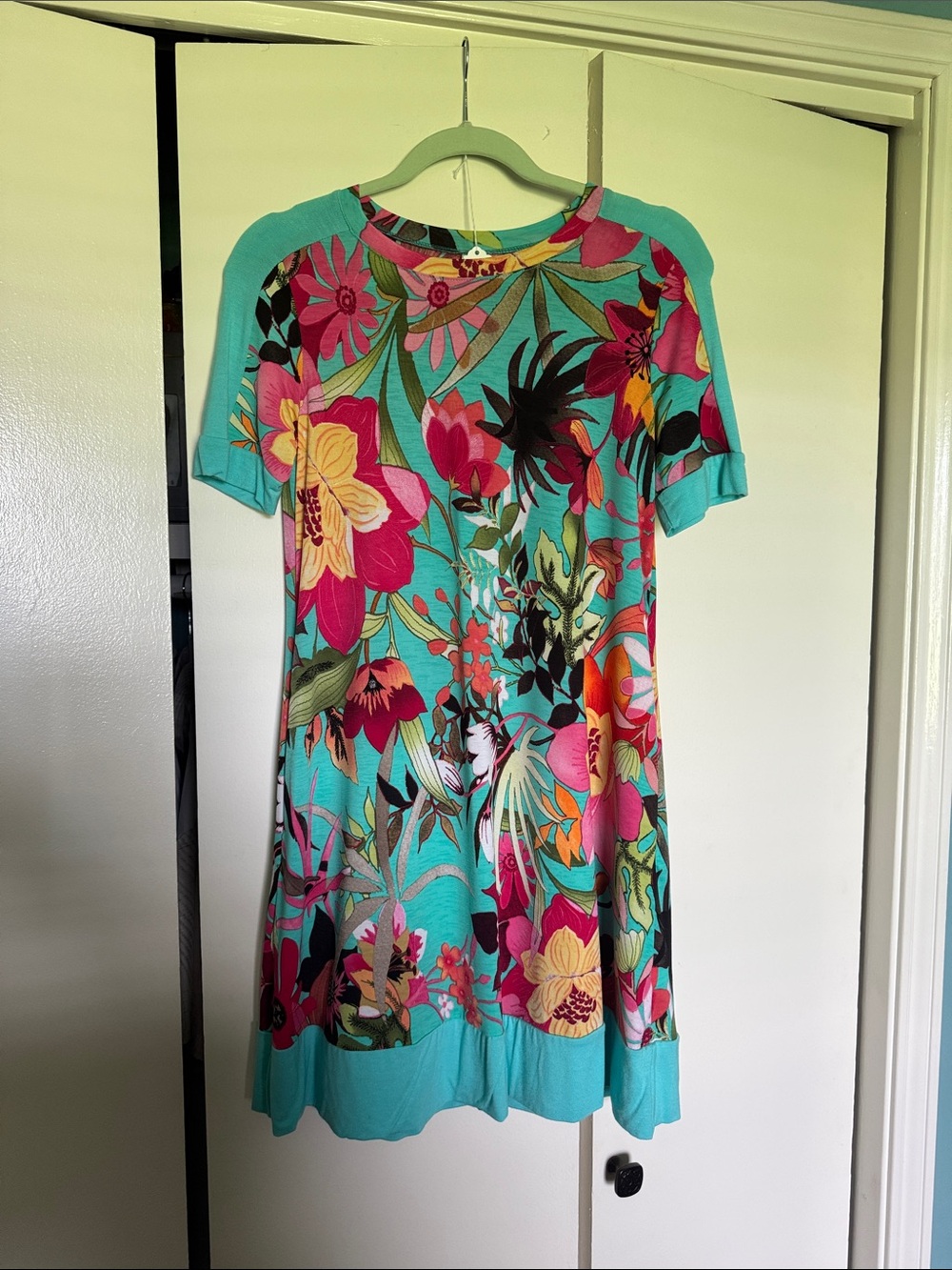 Floral Turquoise Dress - Women's Casual Summer Dress